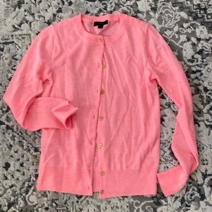 J crew cardigan, bright coral
